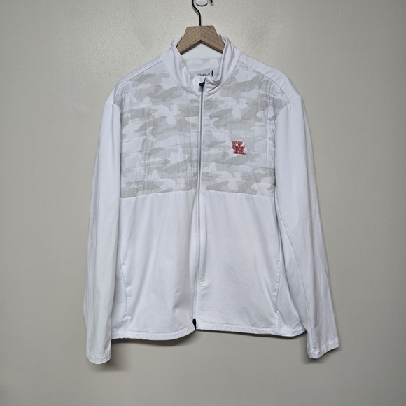 Johnnie-O Godwin Mixed Media Performance Jacket White UH Univ Of Houston Sz XL - Picture 1 of 7